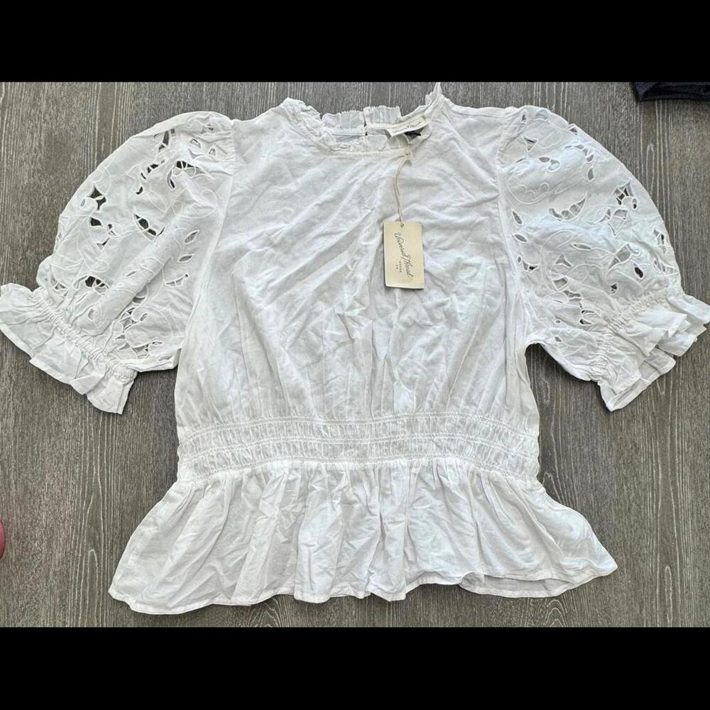 Universal Thread Eyelet Puff Sleeve Blouse Women Size XXL